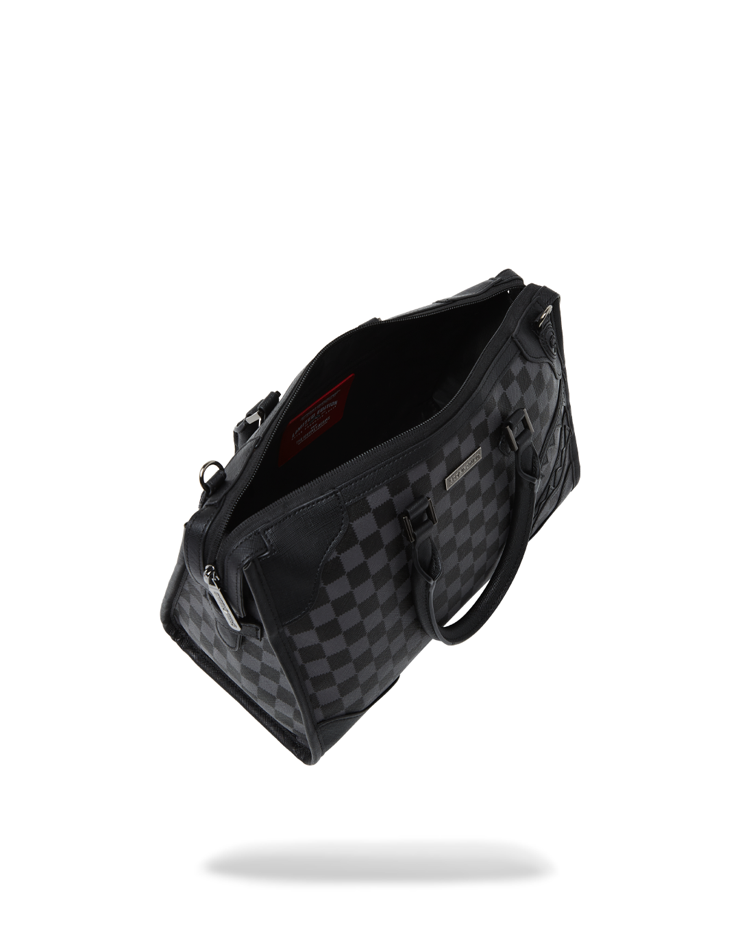 Interior view showing zip pocket of lululemon-inspired duffle