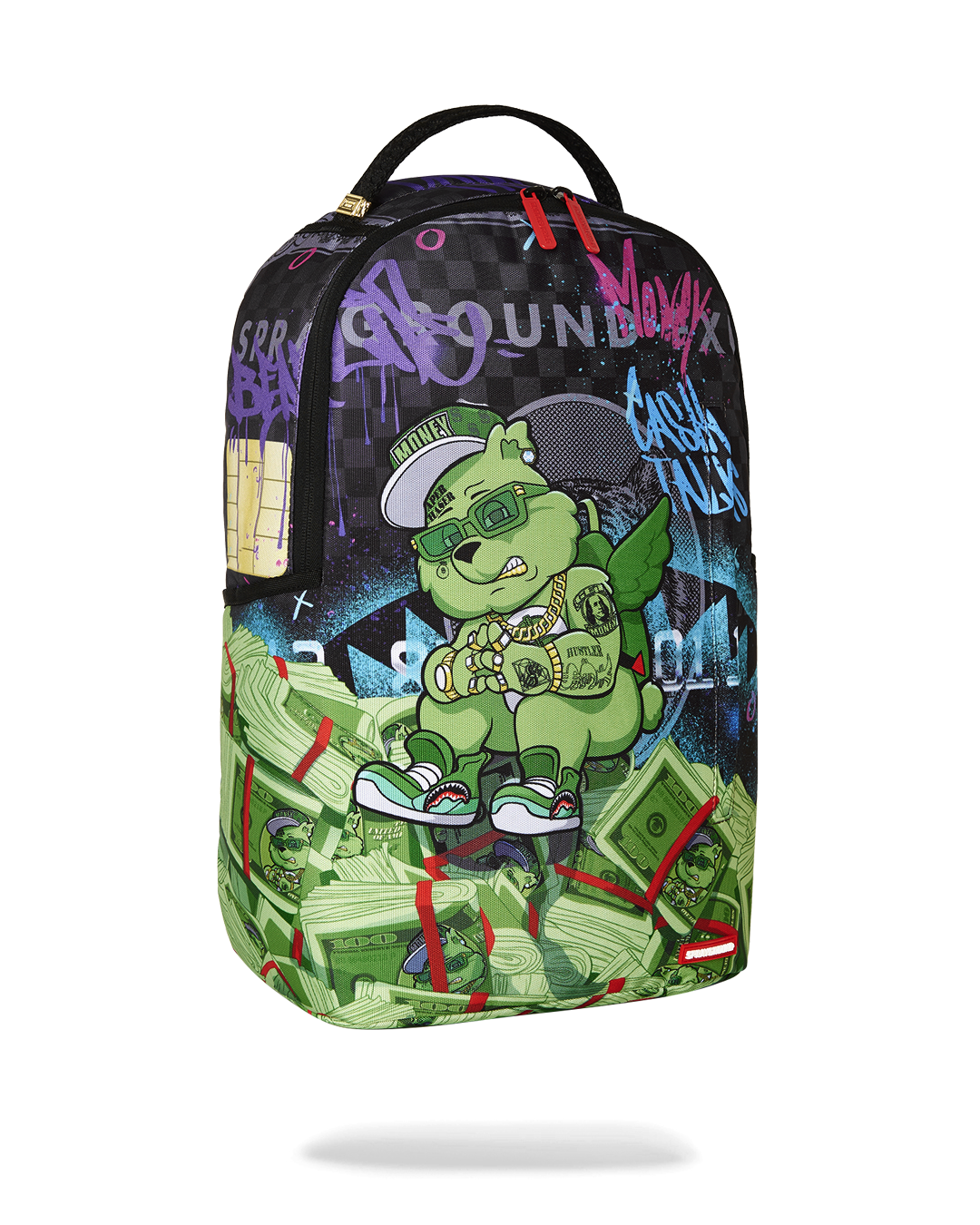 Side view of the backpack with side pockets and adjustable straps