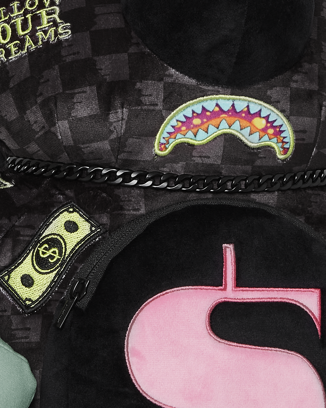 Back panel showing adjustable straps on the money bear backpack designed for kids.