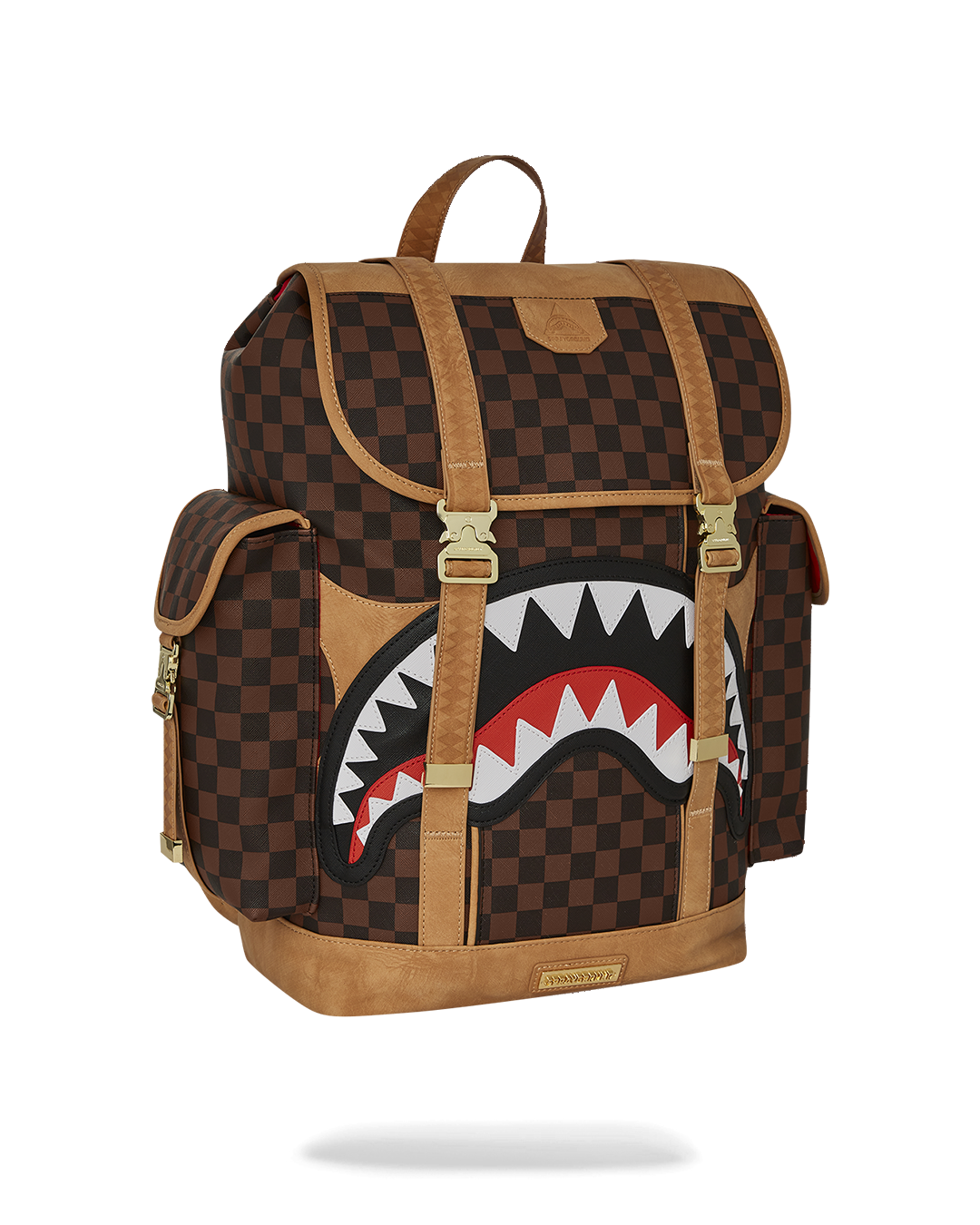 Interior view of the Monte Carlo leather laptop backpack displaying the velour laptop compartment.