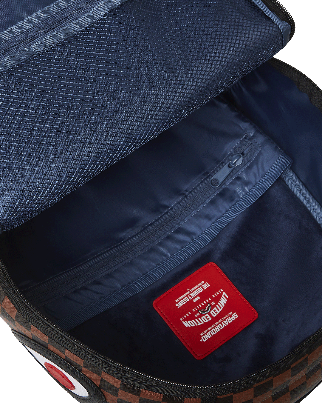 Side view showcasing the water-resistant faux leather fabric and side pockets