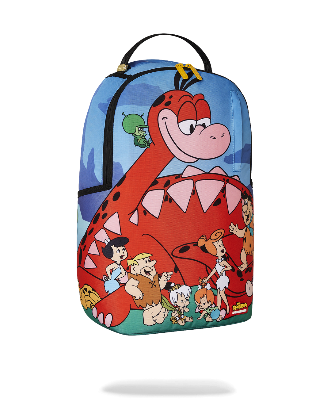 Interior of the Sprayground backpack showing velour laptop compartment.