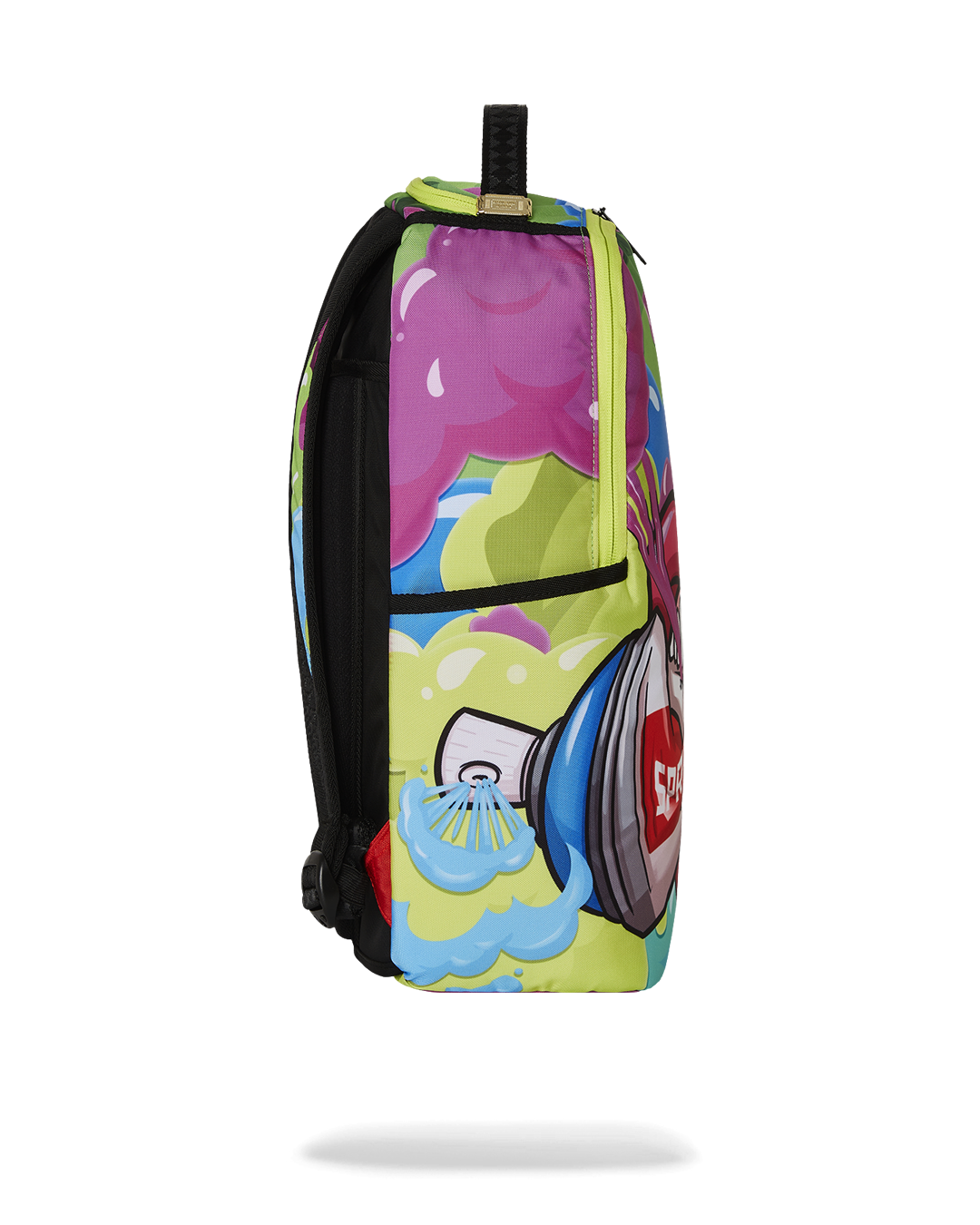 Interior view of the Gummy Spray DLXR backpack showcasing the velour laptop compartment