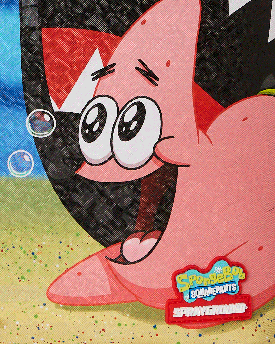 Adjustable straps of the SpongeBob designer backpack in ergonomic design.