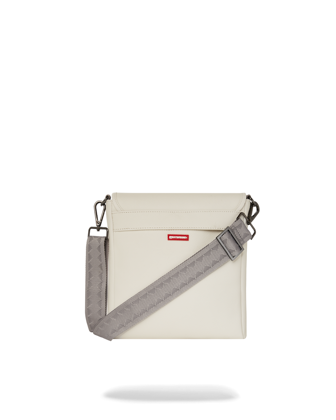 Angled top view of sling bag showing zipper and strap details