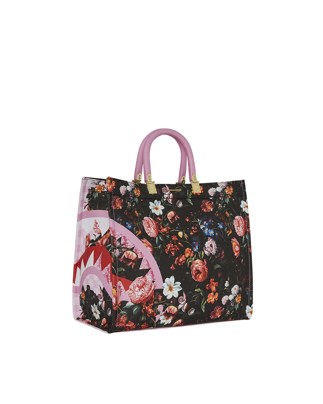 Interior of tote bag showing zipper pocket and space for a 14-inch laptop