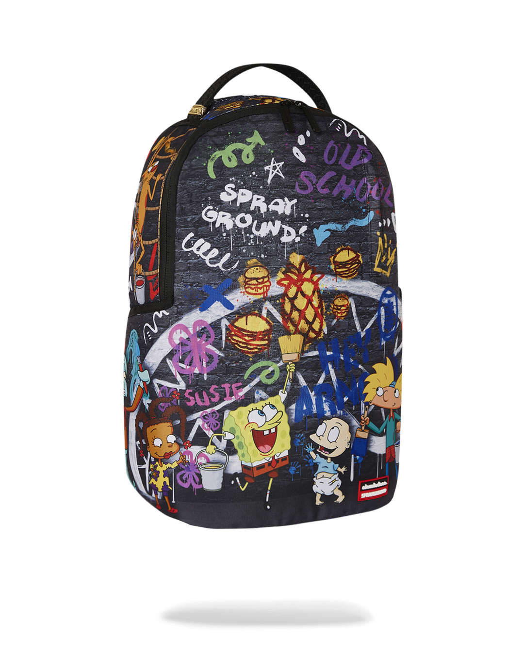 Interior view of the Sprayground backpacks velour laptop compartment and mesh organizer pocket.
