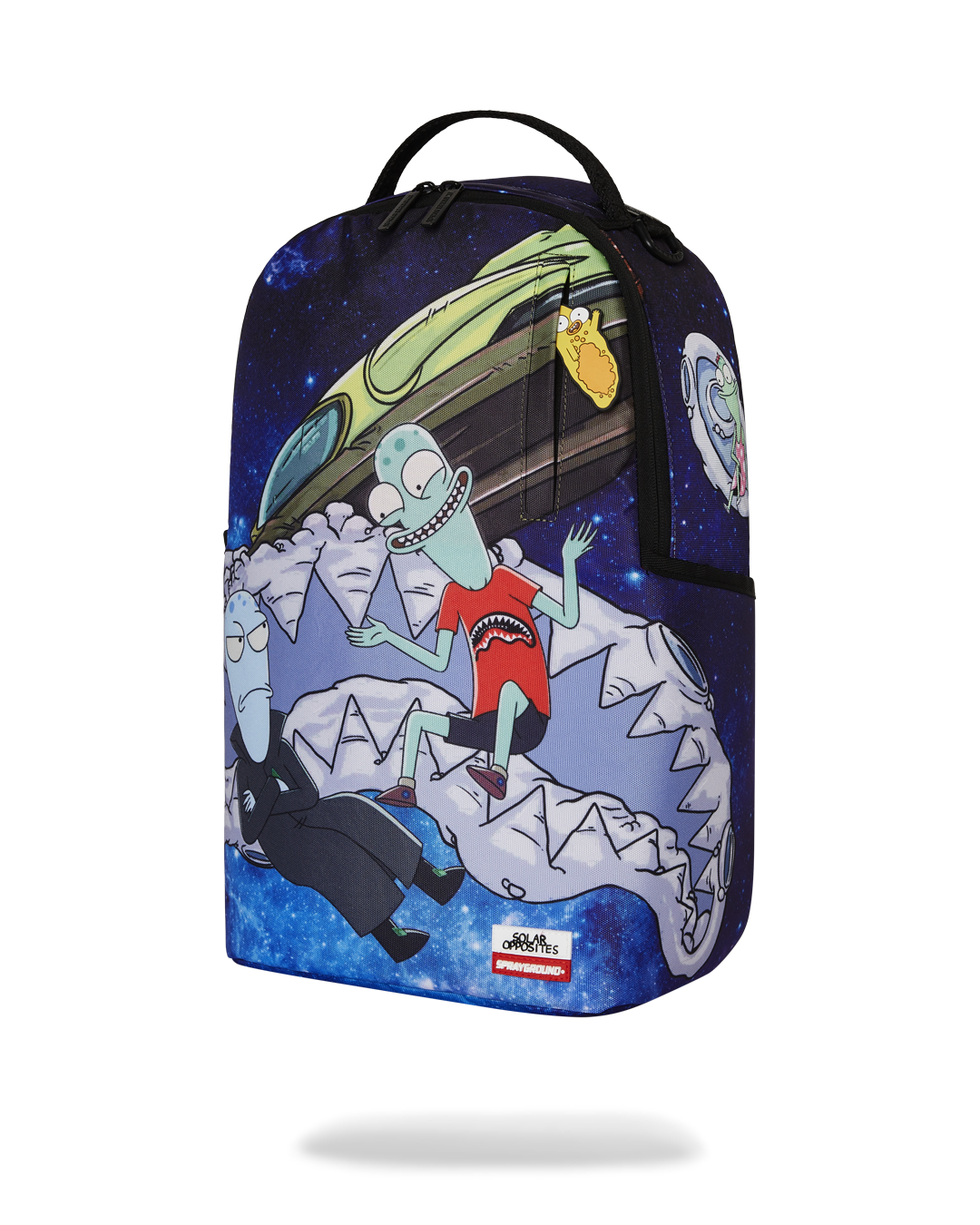 Backpack with insulation being worn on hiking trail with hydration tube visible