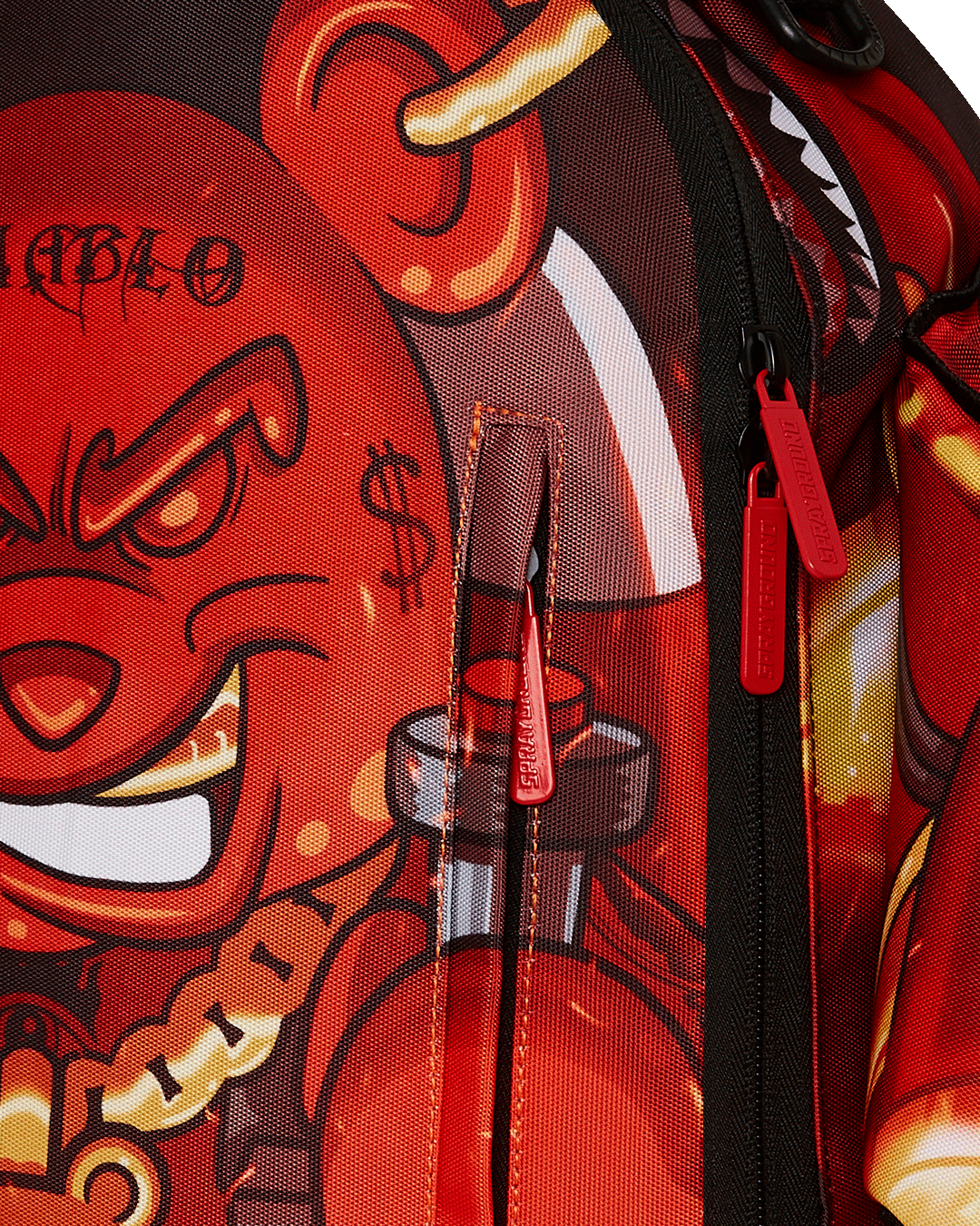 Diablo edition wing backpack with gold zippers and metal hardware