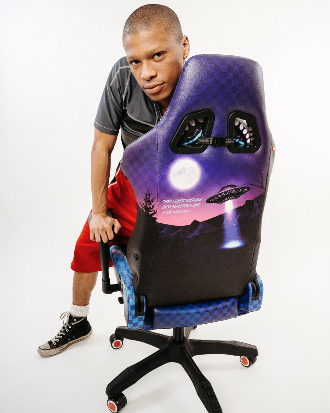 Side angle of the dowinx gaming chair fully reclined for immersive gameplay