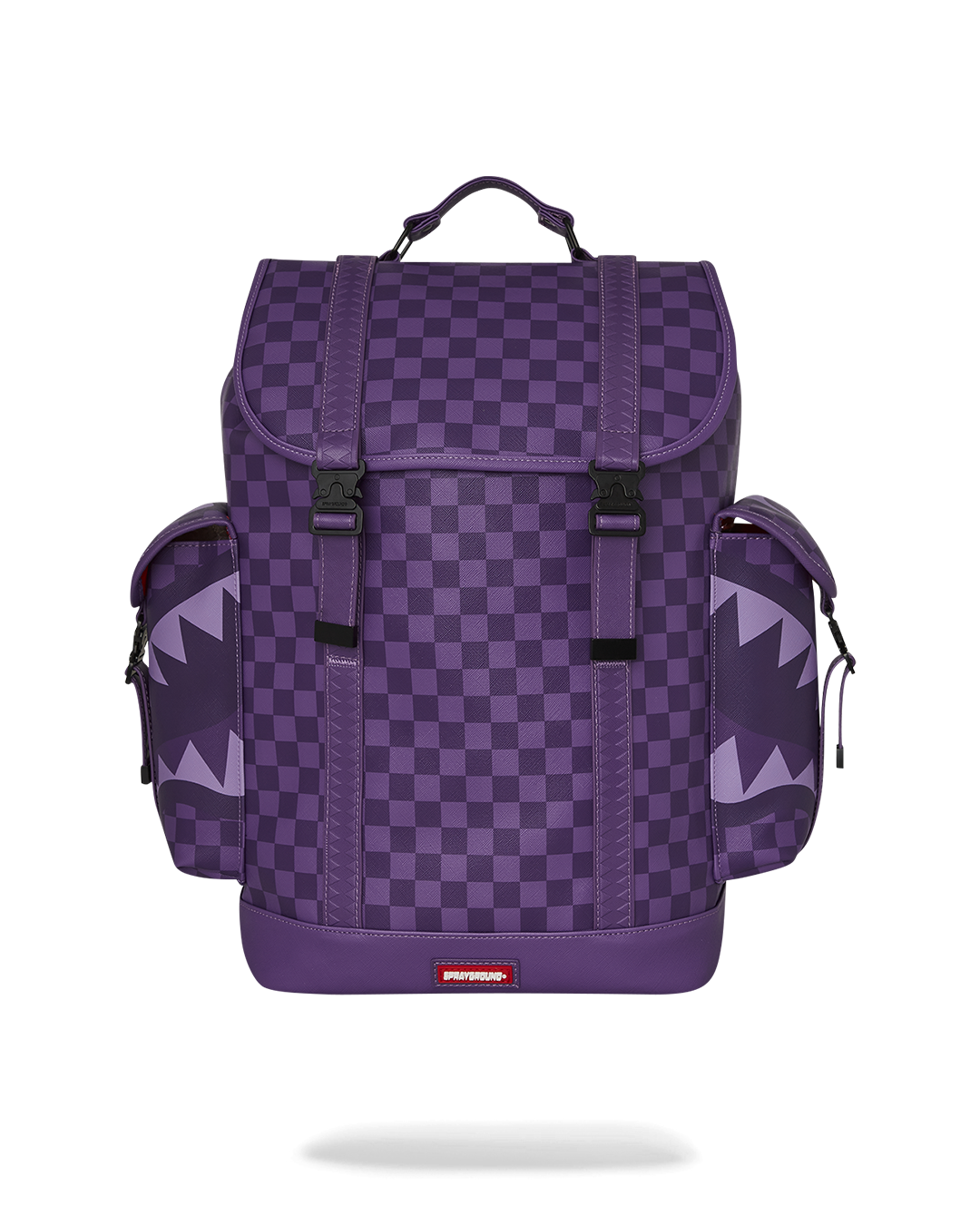 Side view of Monte Carlo travel backpack with cargo pockets and adjustable straps