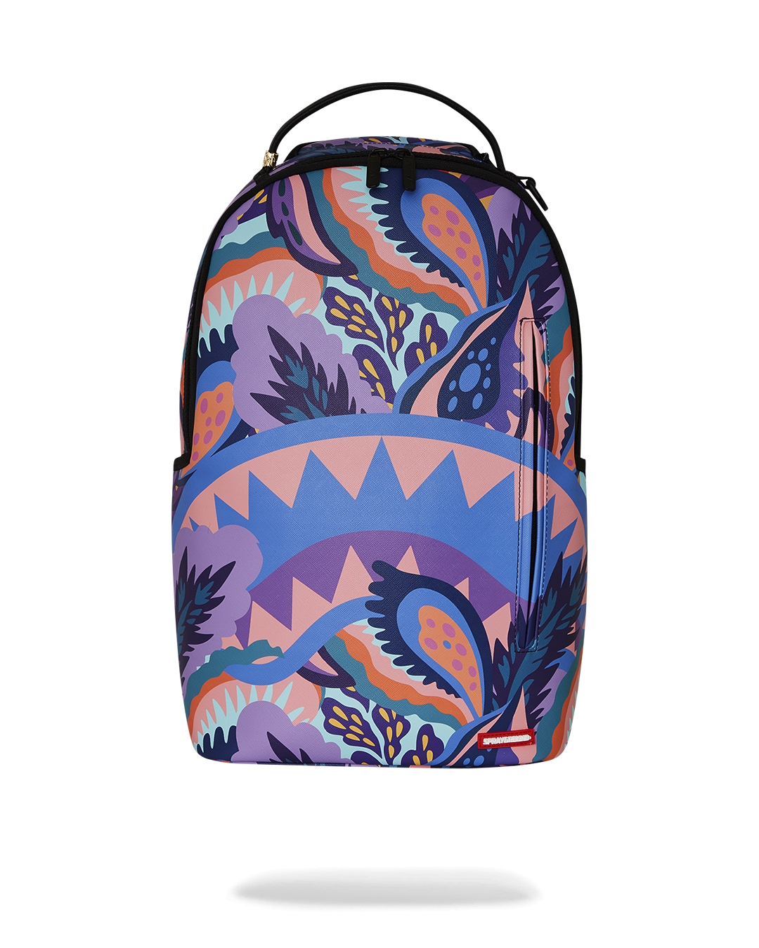 Front view of the Aquatic Daze Deluxe laptop backpack showcasing its stylish faux leather.