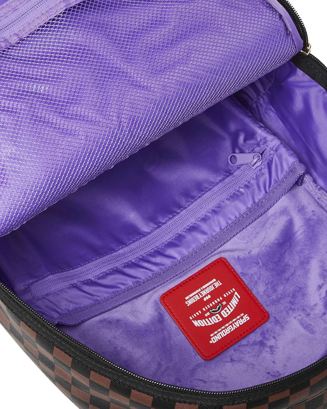 Sprayground faux leather backpack with laptop compartment and side pockets
