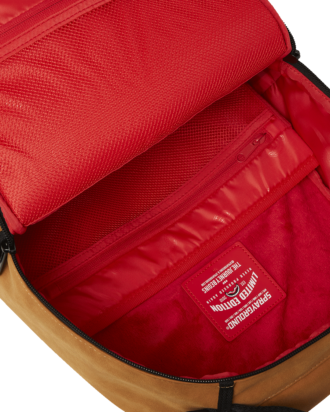 Open compartment displaying 17-inch laptop sleeve and organizers