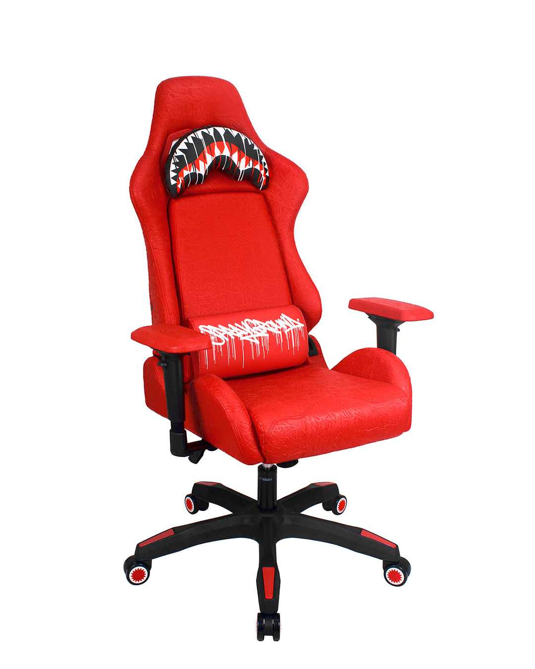 Side angle showing recline feature and lumbar support on the ergonomic chair