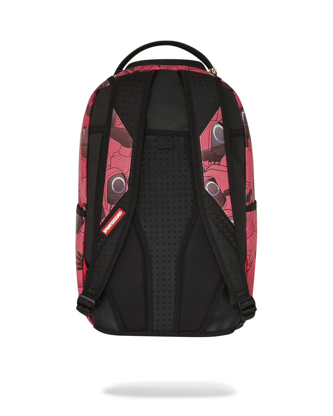 Sprayground Squid Game backpack with faux leather exterior and multiple pockets