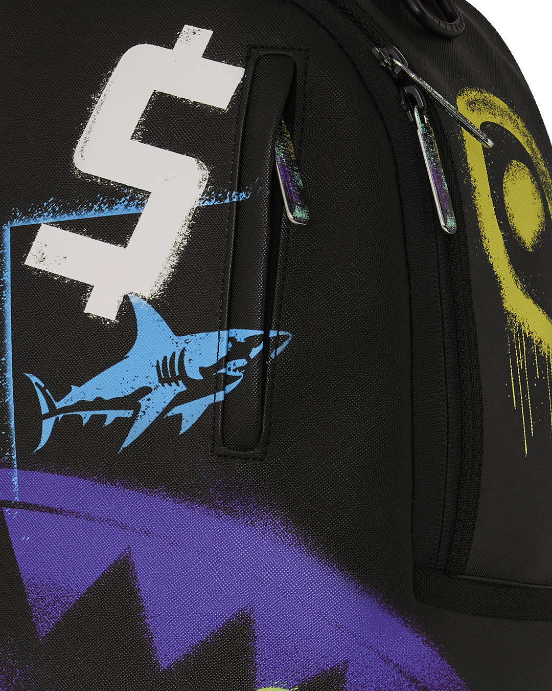 Front view of the pink Sprayground limited edition faux leather backpack with gold hardware