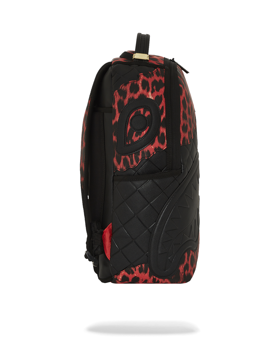 Interior of backpack showing velour laptop compartment and organizer pockets