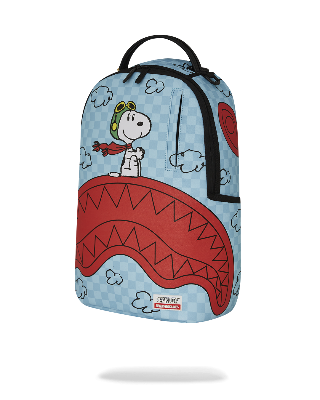 SNOOPY PILOT SHARK DLXSV Backpack with separate velour laptop compartment and mesh organizer pocket