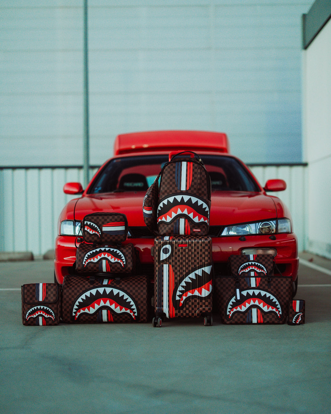 Stylish Sharks in Paris duffle bag showcasing its spacious interior.