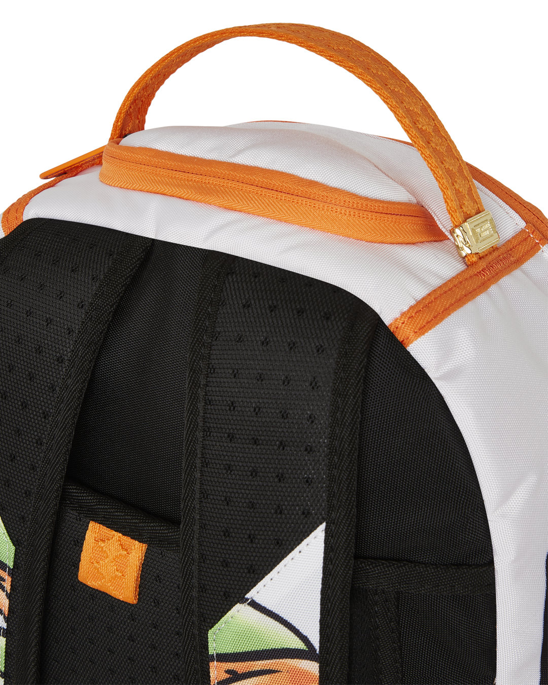 TMNT Mikey Backpack Pink - front view with novelty metal pizza puller