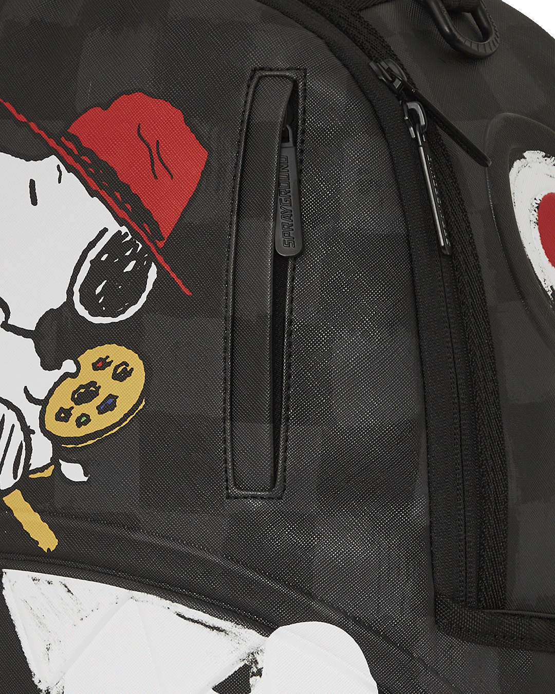 Side angle highlighting the carry-on sleeve and ergonomic back padding