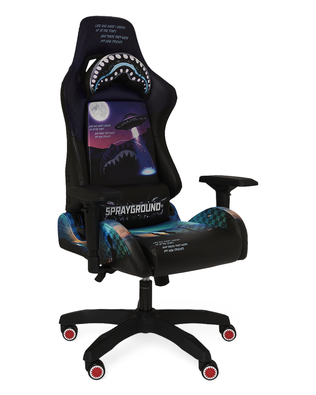 Close-up of limited edition gaming chairs lumbar support and stitching detail