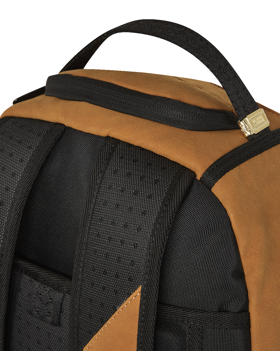 Shark backpack front view showing bold print and side pockets