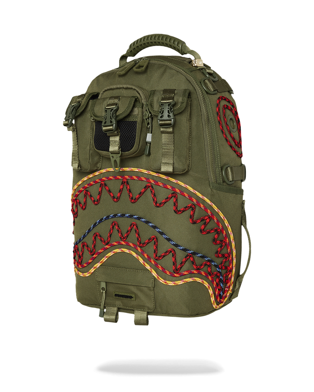 Backpack with separate velour laptop compartment and mesh organizer pocket