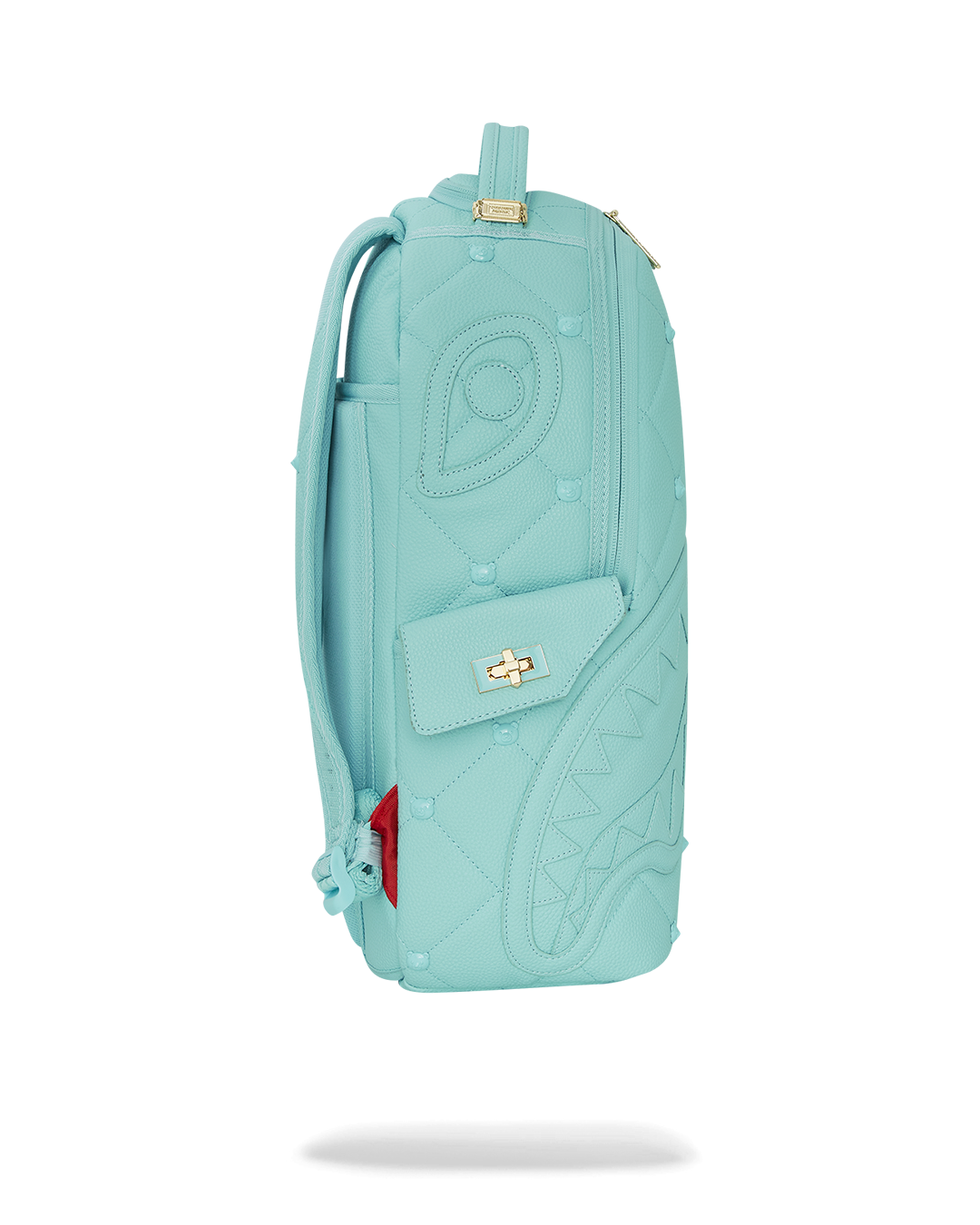 Stylish faux leather backpack with ergonomic back padding and adjustable straps.