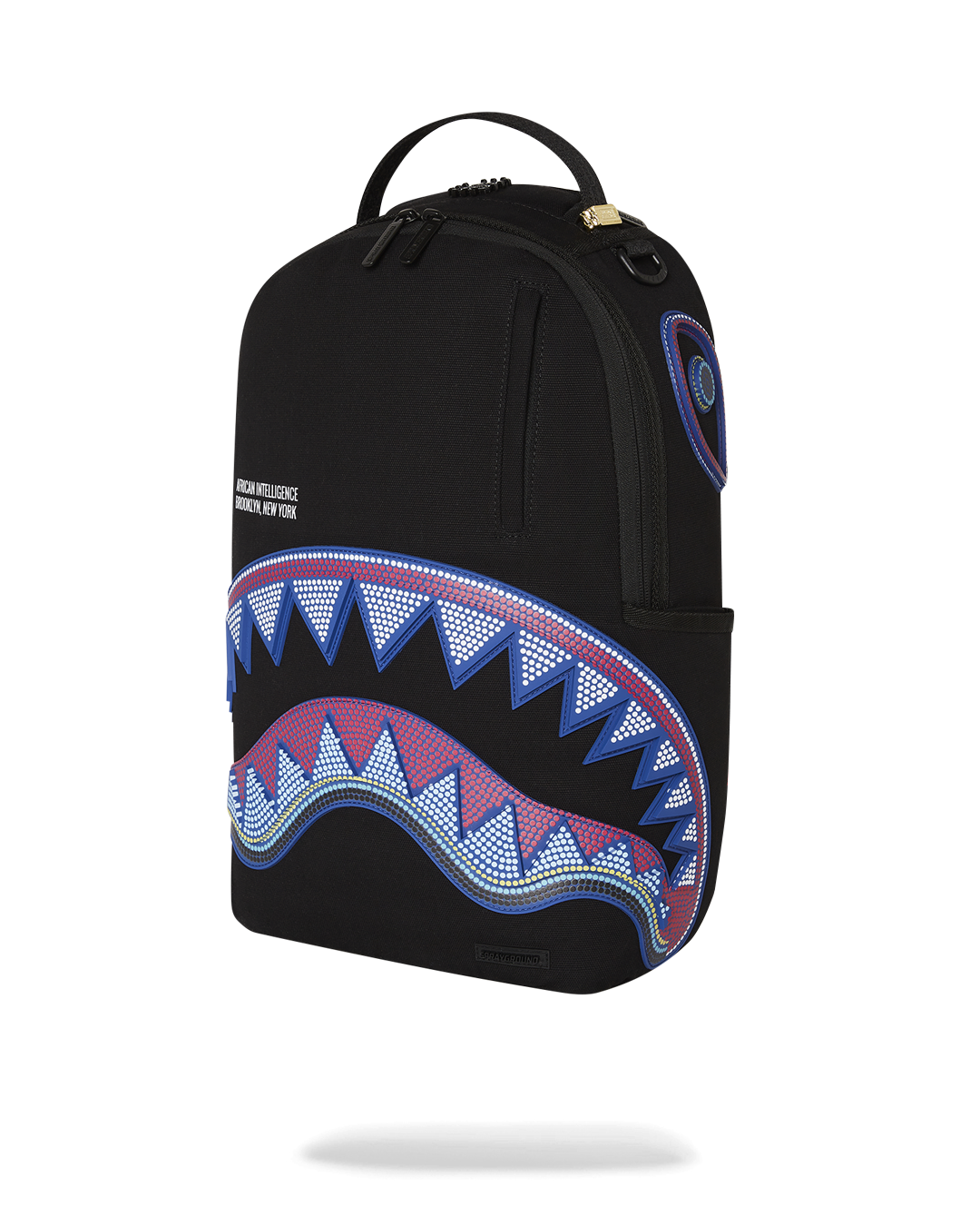Model wearing backpack with luggage sleeve attached