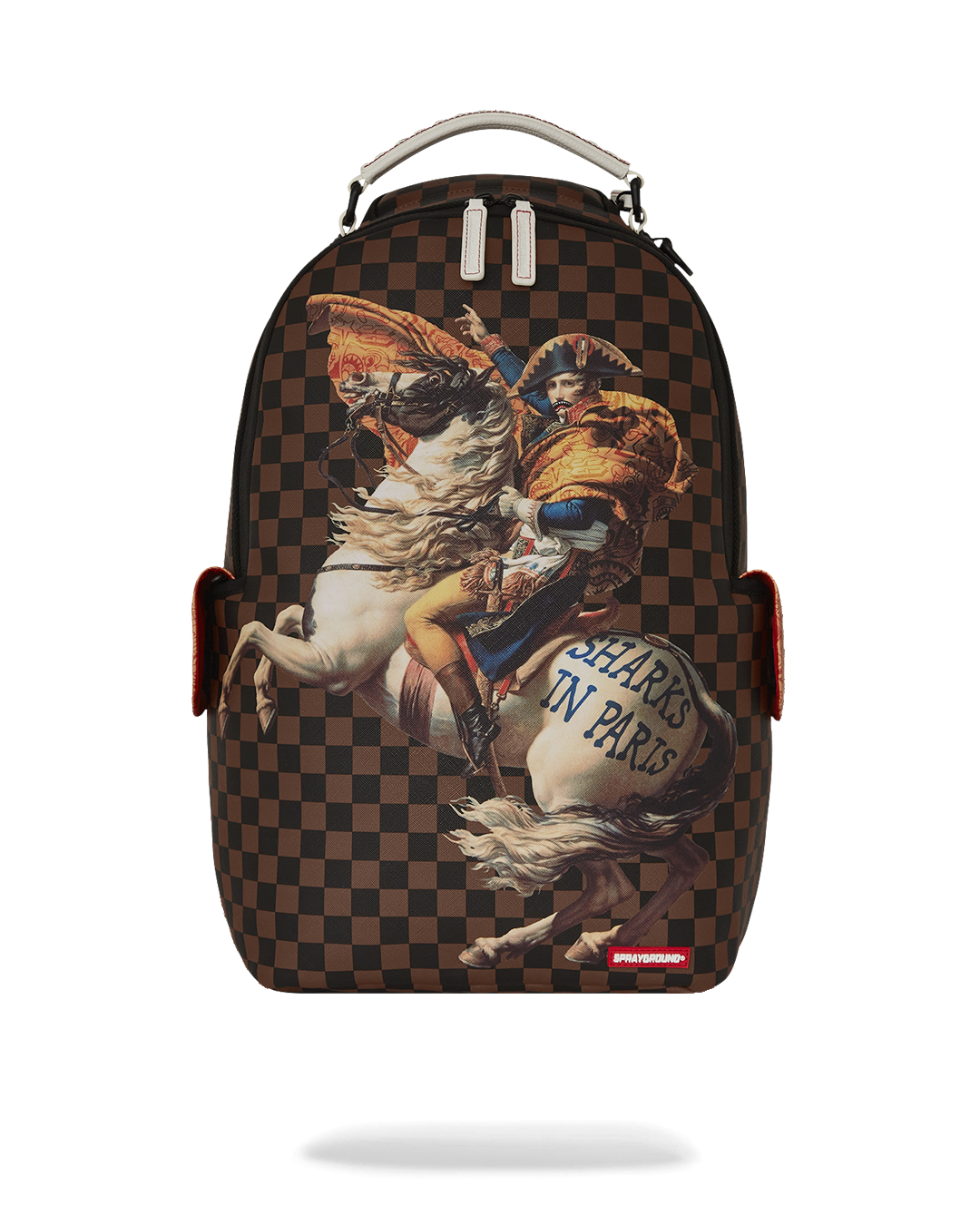 Chic faux leather backpack with ergonomic back padding and gold zippers.