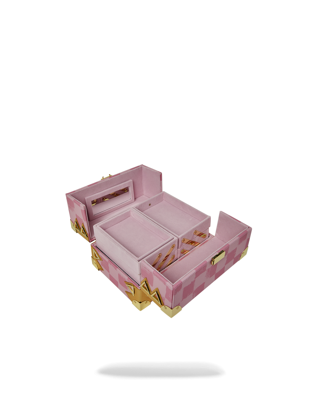 African Intelligence Sandflower jewelry box with pink velour lining