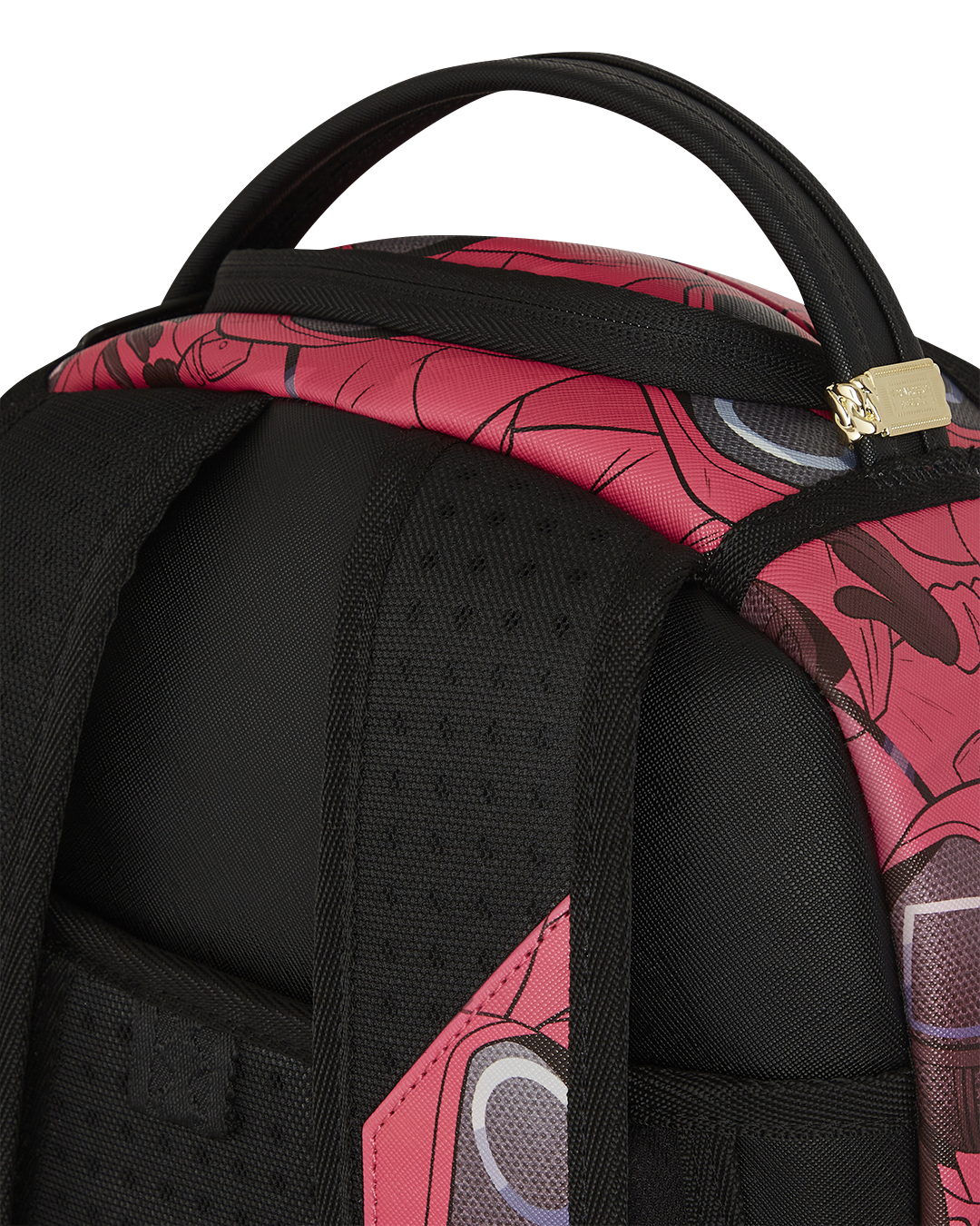 Sprayground Squid Game backpacks interior featuring velour laptop compartment and mesh organizer pocket