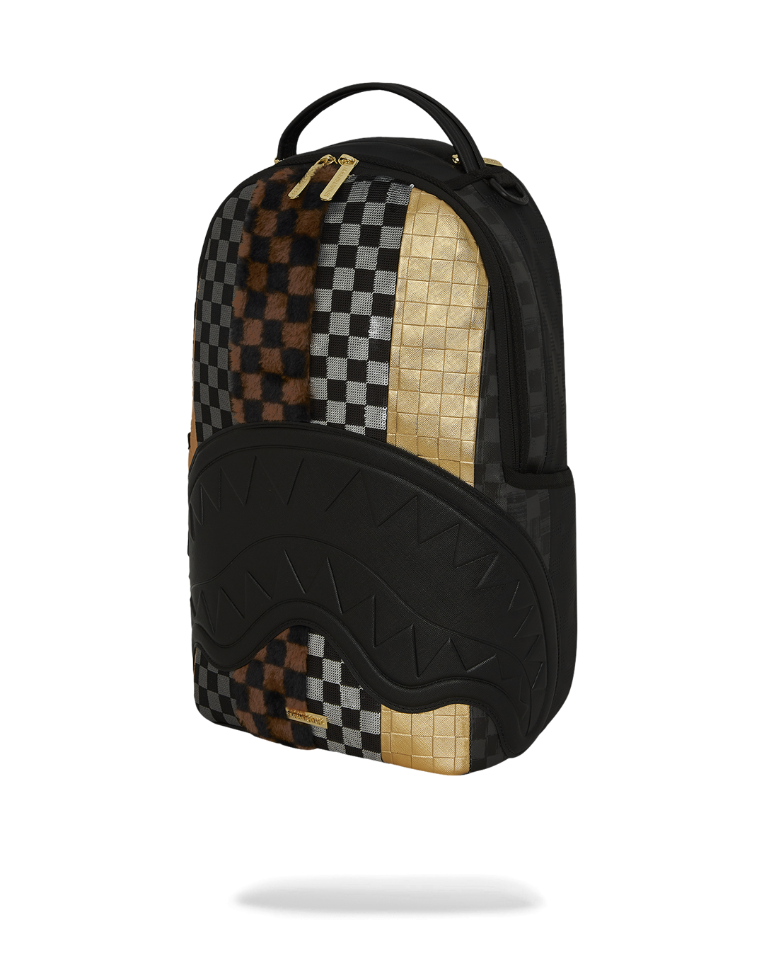 Back panel with ergonomic mesh padding and travel sleeve on luxury backpack