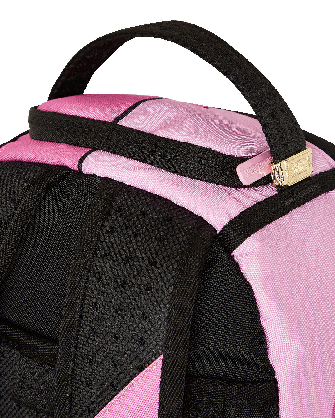 Pink Panther themed mini backpack with water-resistant fabric and adjustable straps