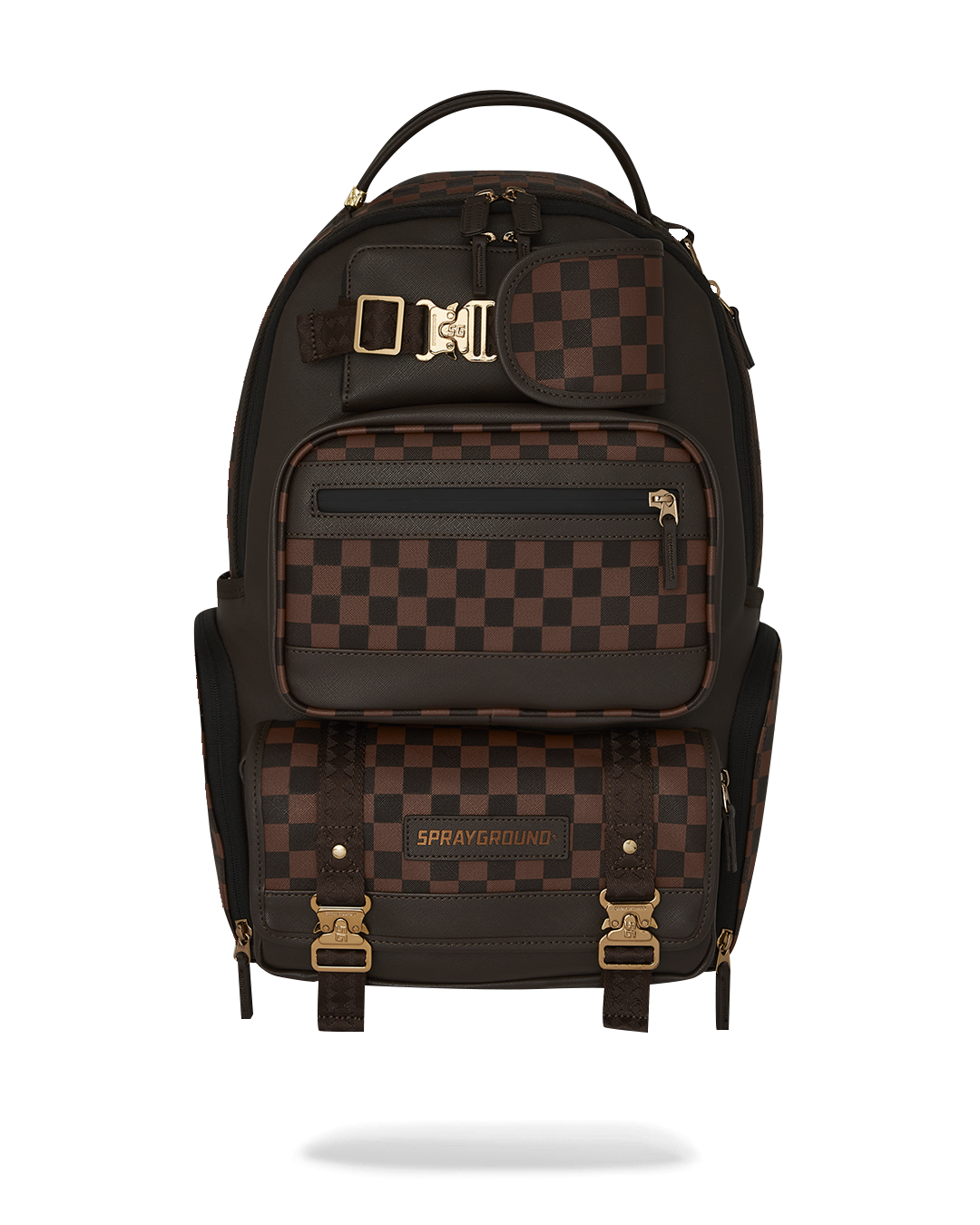Black chrome barrage cargo backpack worn by urban commuter
