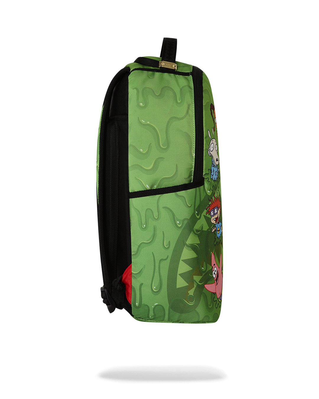 Interior view showing separate velour laptop compartment and mesh organizer pocket
