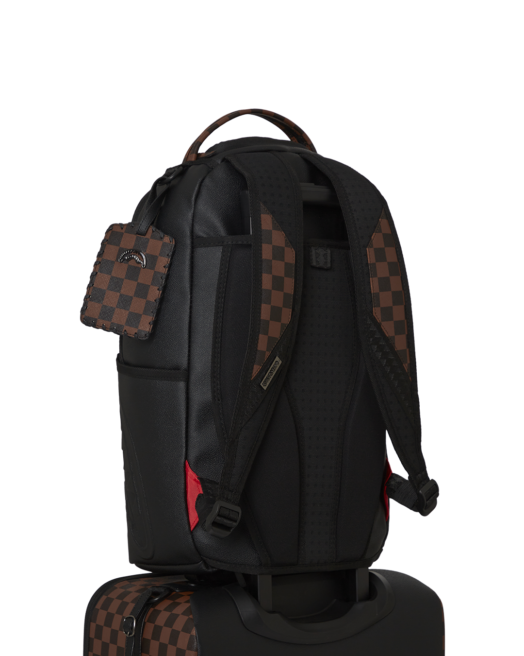 Interior view of the Checkpoint Royale Carry-On Luggage, highlighting its multiple pockets and compression straps for organized packing.