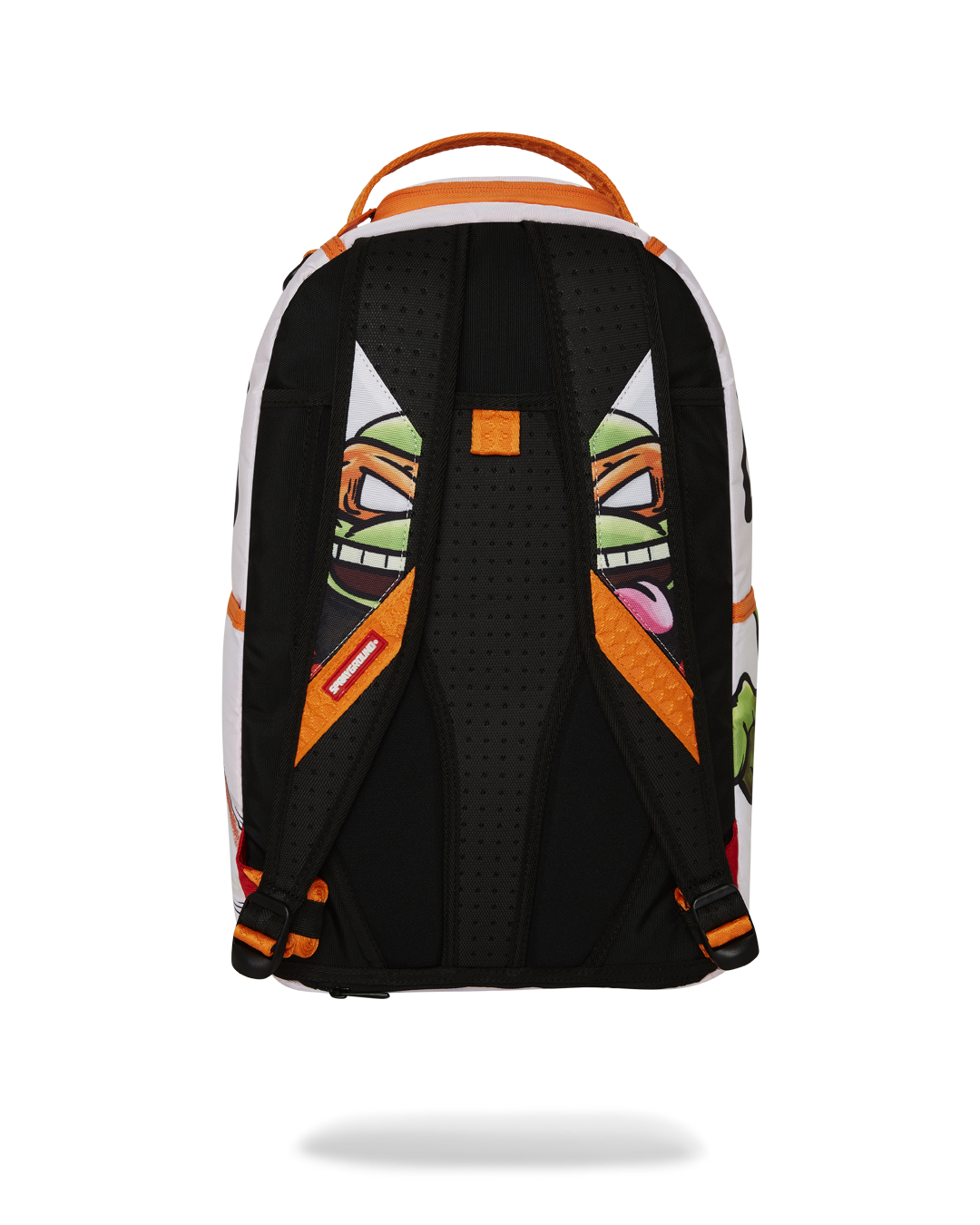 TMNT Mikey Backpack Pink - front view with novelty metal pizza puller