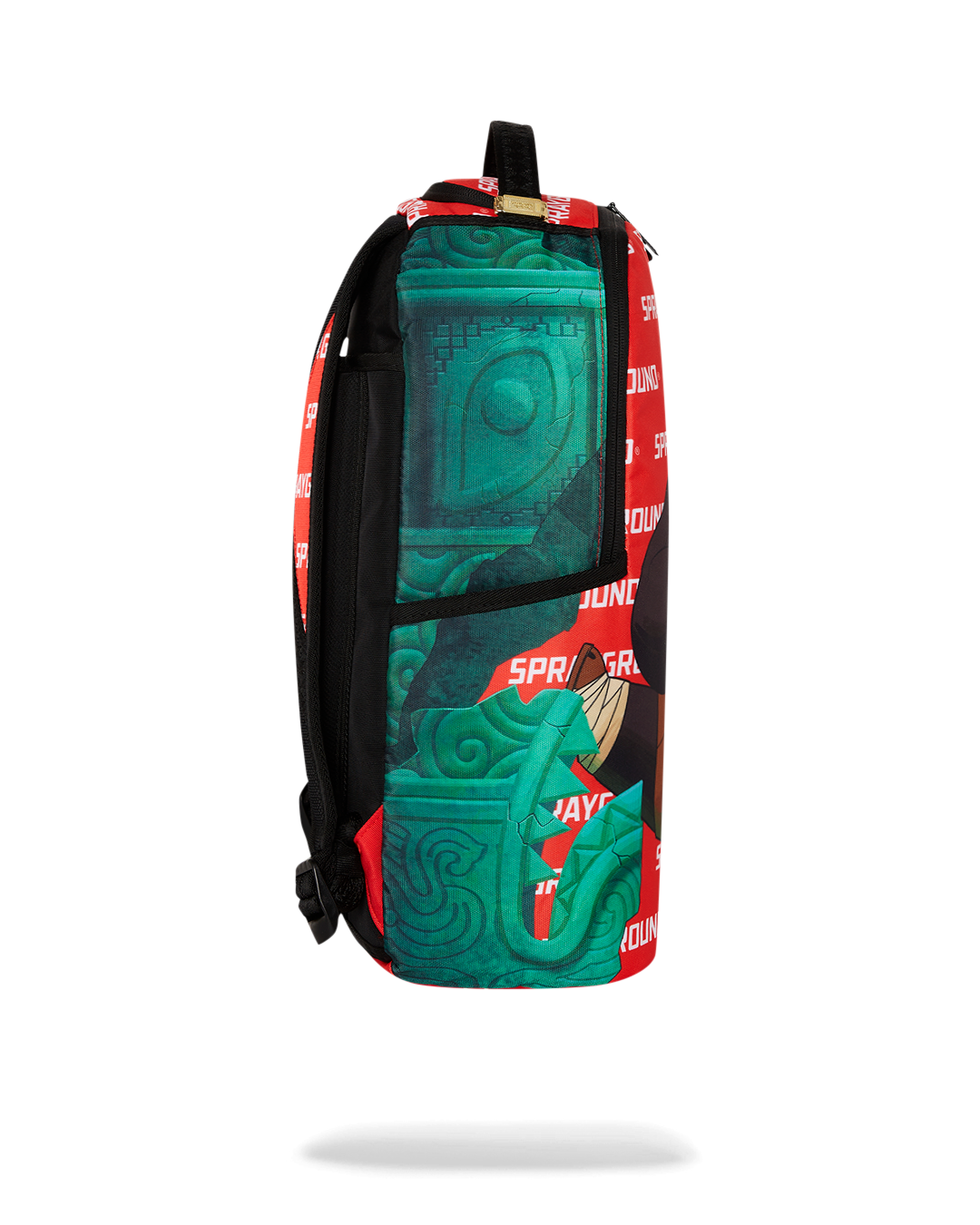 Clear Sprayground backpack displaying vibrant Kung Fu Panda design.