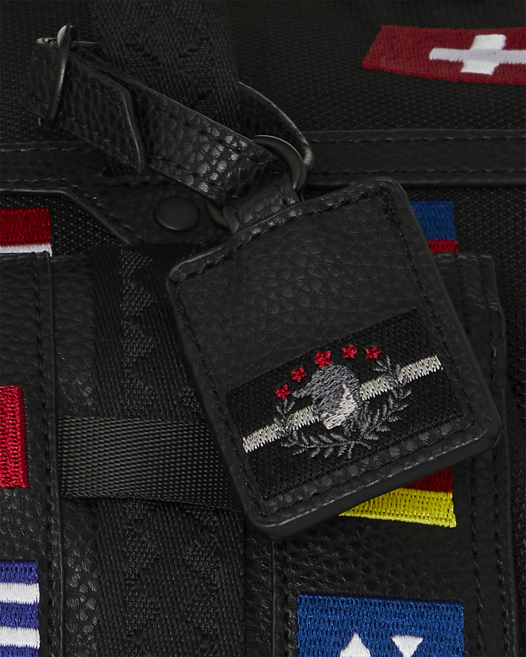 Side view showing adjustable straps and sneaker pocket for travel