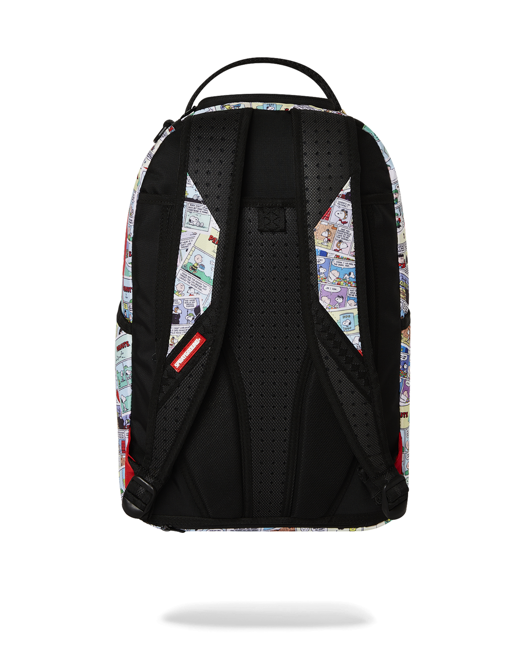 Snoopy backpack with multiple pockets and gold zippers, perfect for school or work