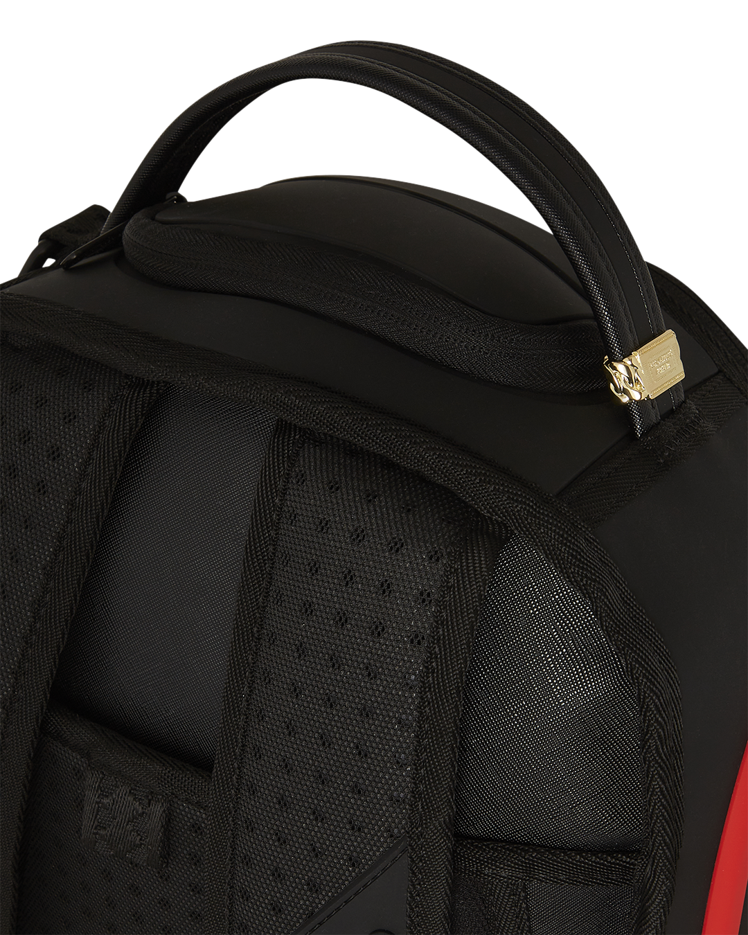 Front view of Spike Faux Leather Backpack showcasing rubber spikes.