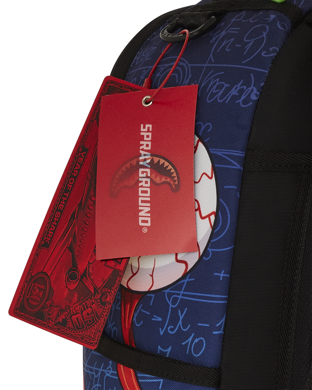 Rick and Morty backpack with clear Sprayground material and Brain Shark design