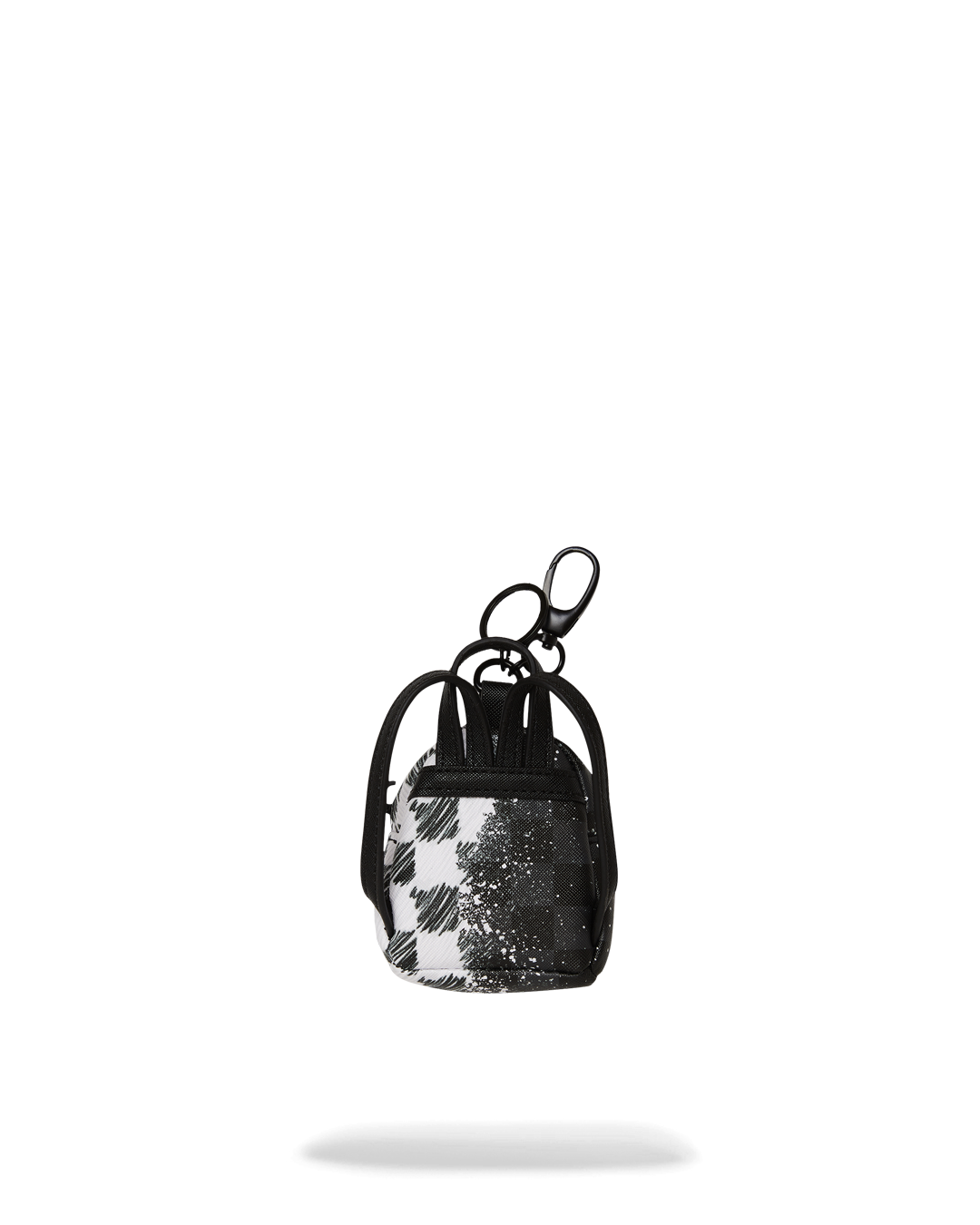 Scribble Dribble Check Backpack Keychain Accessory attached to a backpack