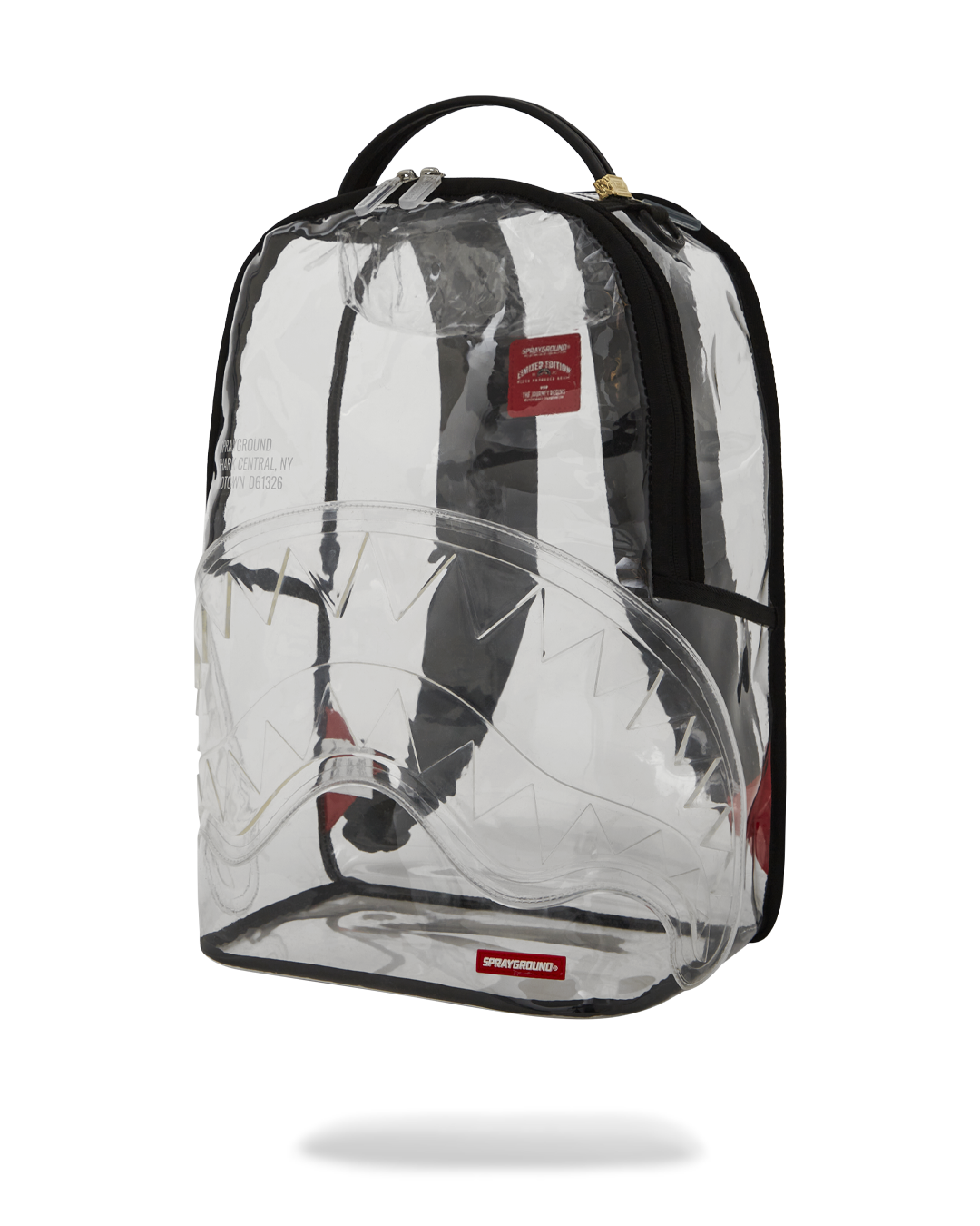 Backpack laid flat, highlighting its ergonomic mesh back padding and adjustable straps.