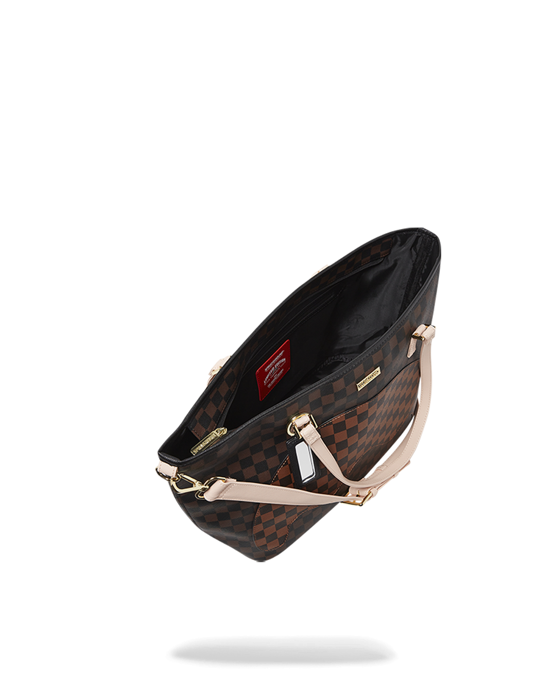 Sprayground Tote Bag with large interior organizer pocket and D-ring key clip
