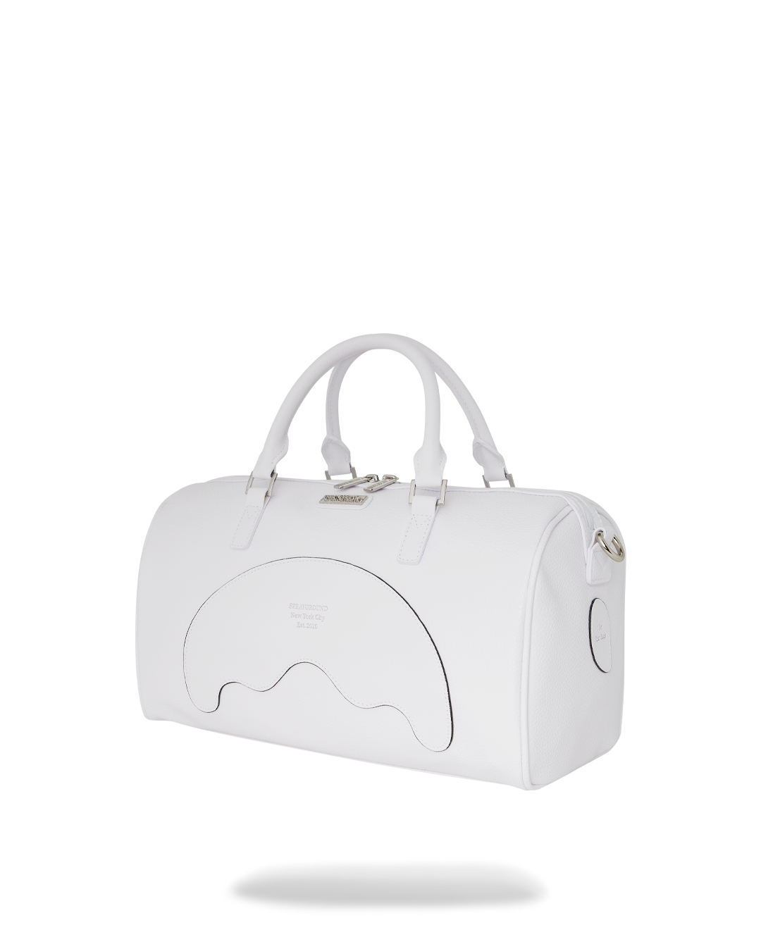 Inside view of the duffle bag featuring sneaker pocket.
