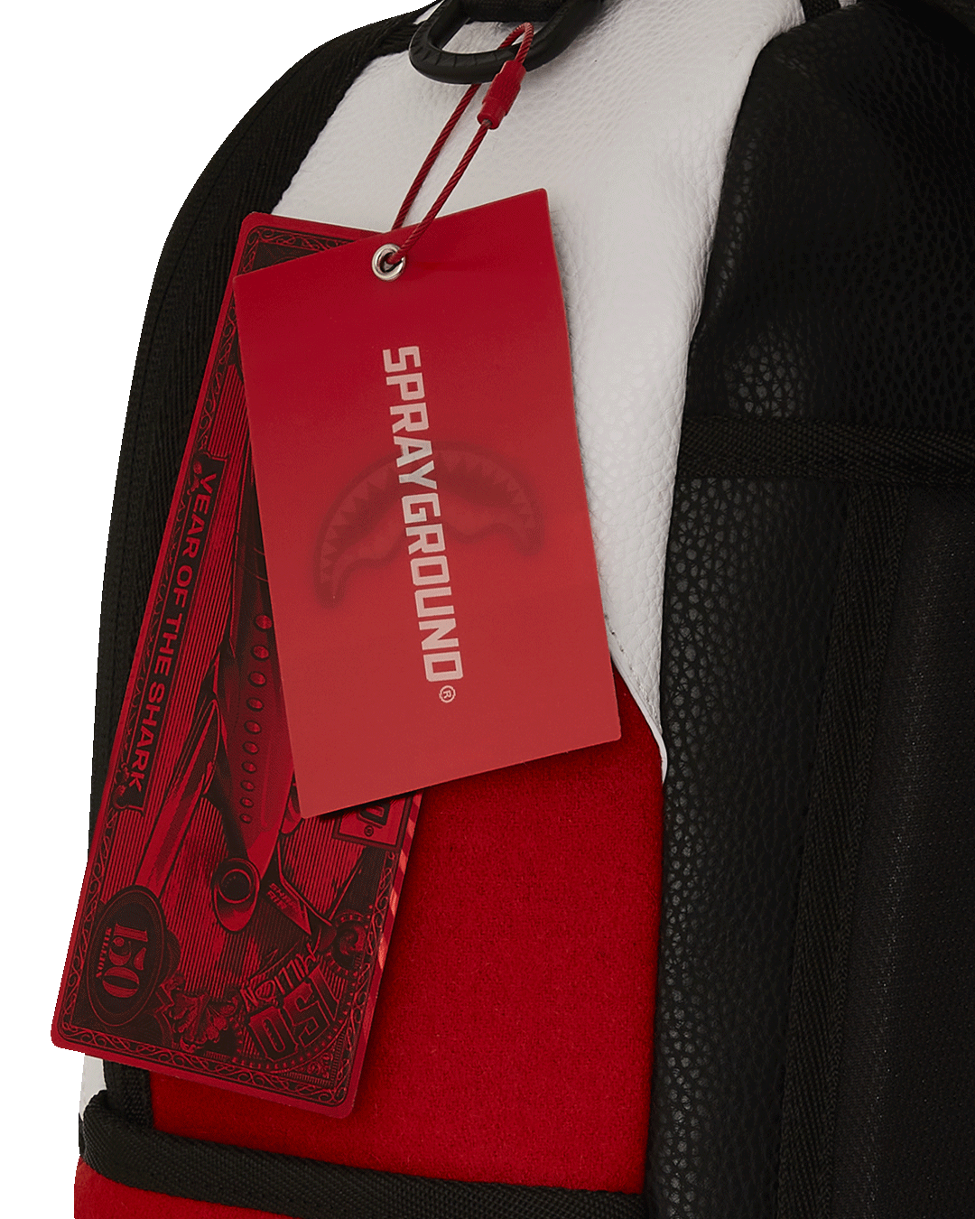 Sprayground U. Backpack in use, showcasing its ergonomic mesh back padding and adjustable straps
